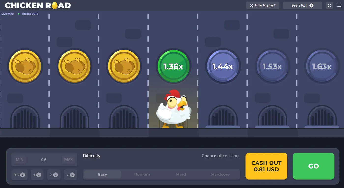 Gra w Chicken Road na telefonie